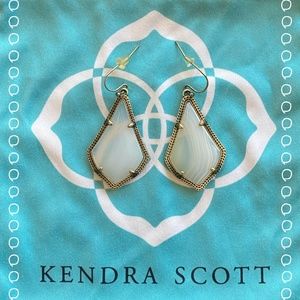 Kendra Scott Alex Banded Agate Brass Earrings
